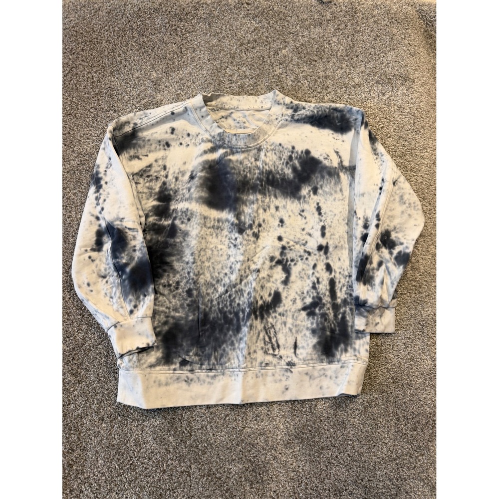 Lululemon Sweatshirt Womens 8* Grey Perfectly Oversized Crew Marble Dye Pullover